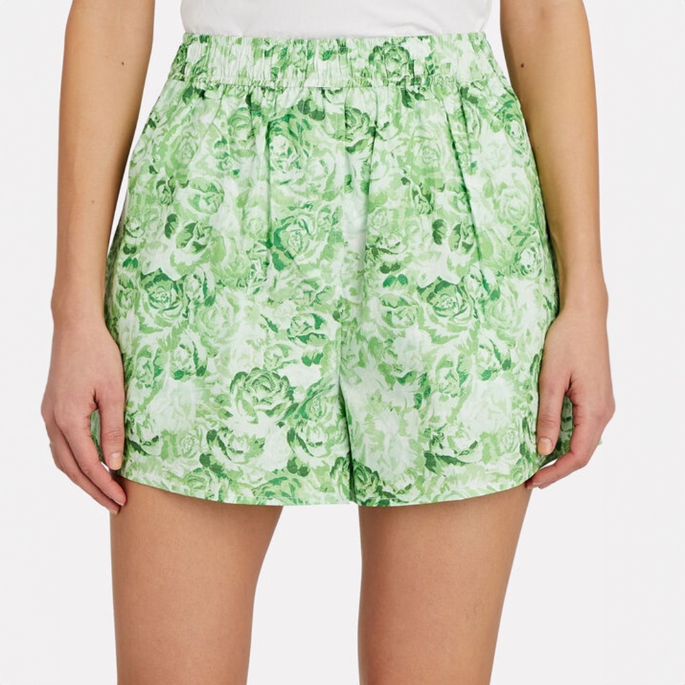 GANNI Floral Cotton Poplin Cargo Shorts